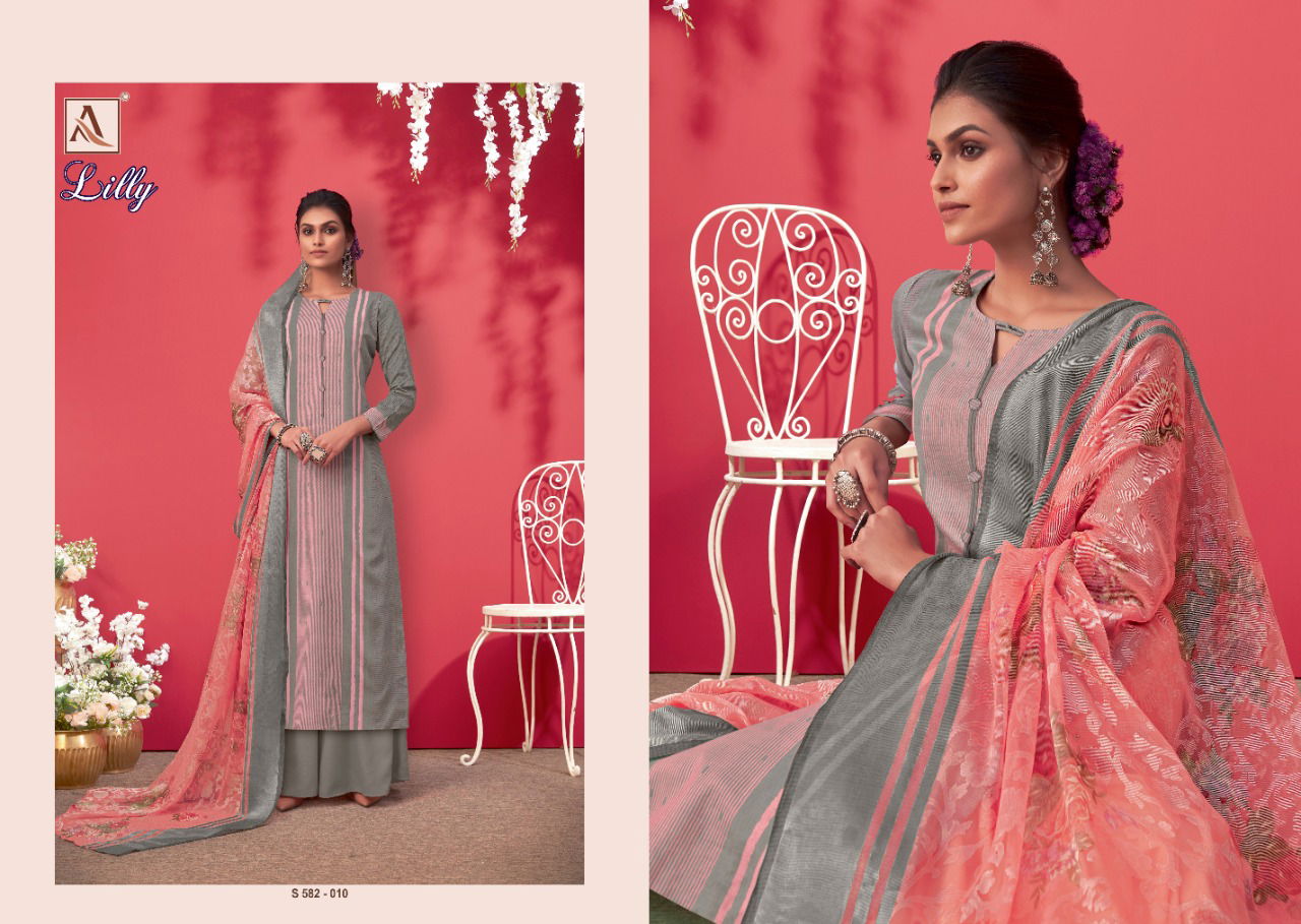 Alok Lilly Ethnic Wear Latest Fancy Designer  Pure Cotton Dress Material